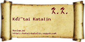 Kátai Katalin névjegykártya